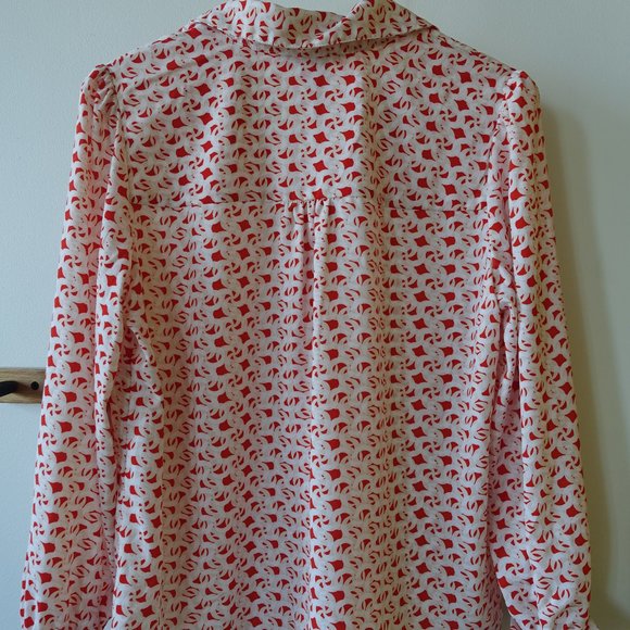 H&M orange chain linked shirt top blouse geo XS - Picture 7 of 10